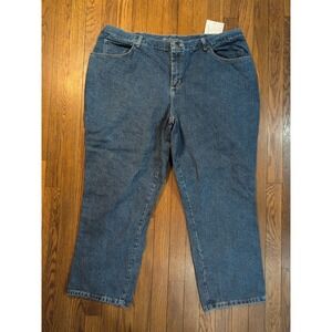 Lee Womens Med Wash Plus Size Straight Leg Relaxed Fit PETITE jeans‎ Sz 22W